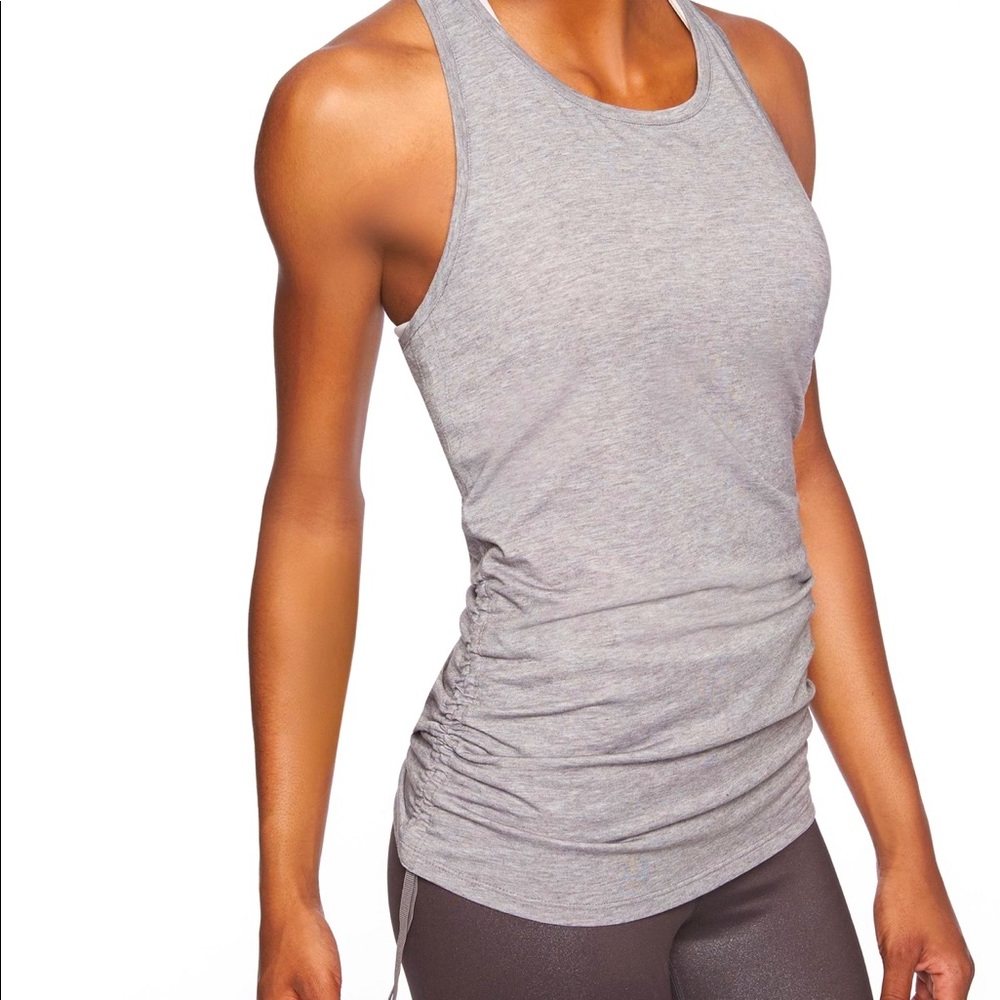 Athleta Heather Gray Ruched Side Tank Top